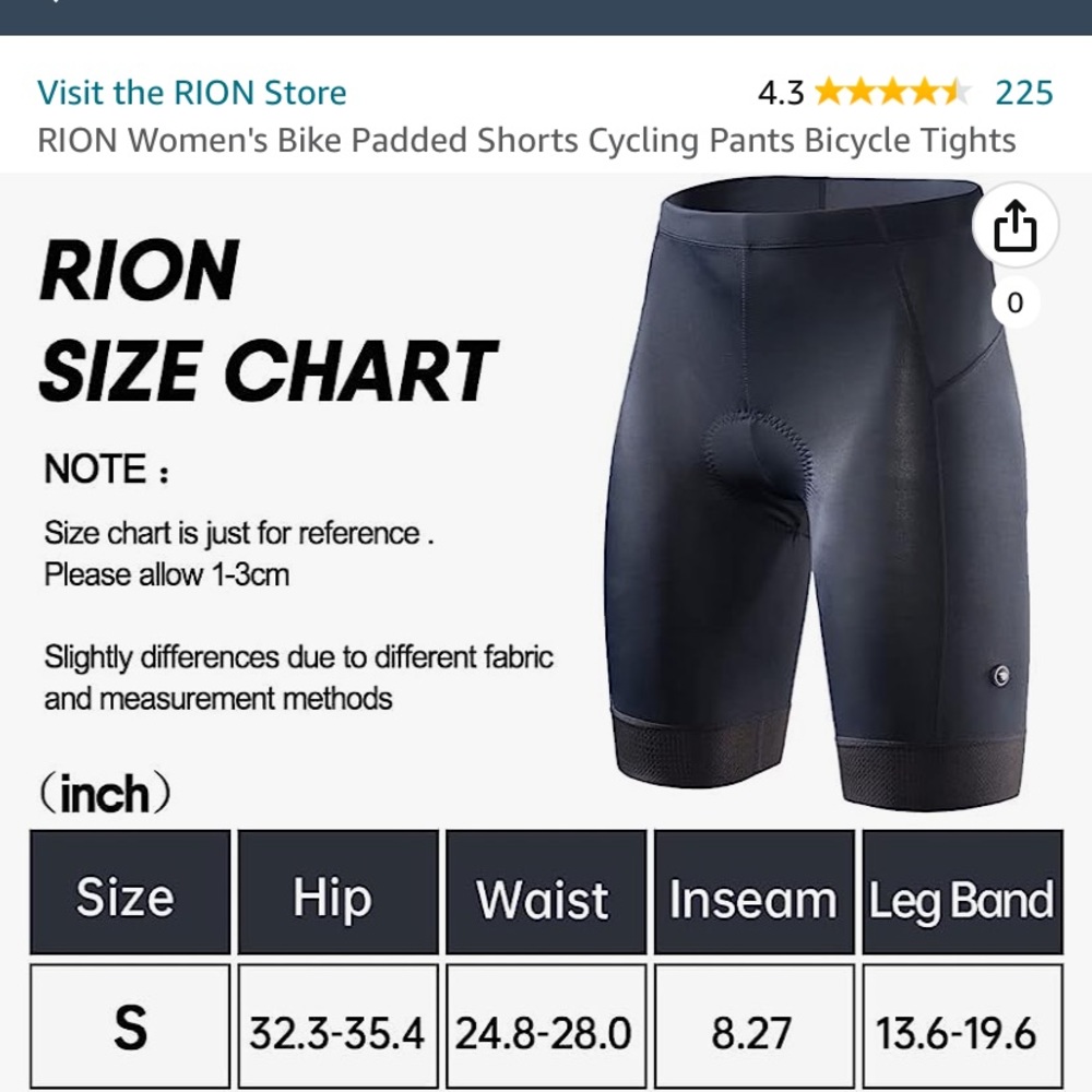 NWT Rion Padded Cycling Shorts - Picture 11 of 12
